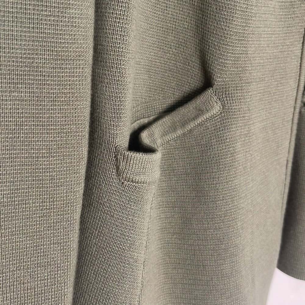 Talbots Olive Collared Sweater Jacket Blazer Card… - image 6